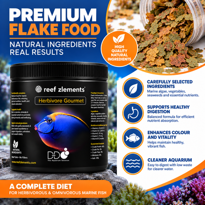 Reef Zlements Herbivore Gourmet Flakes 30g Marine Fish Food