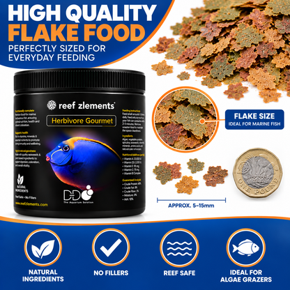 Reef Zlements Herbivore Gourmet Flakes 30g Marine Fish Food