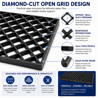 Marine-Grade Diamond Cut Egg Crate Filter Grid 27"x16"