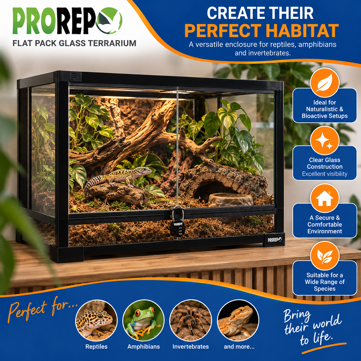 ProRep Flatpack Terrariums, Glass Reptile Enclosures