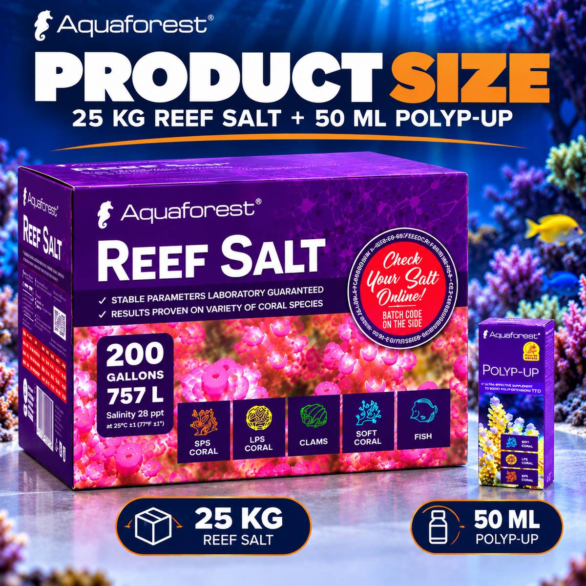 Aquaforest Reef Salt Marine Coral Aquarium + FREE Socks & Polyp-Up 50ml