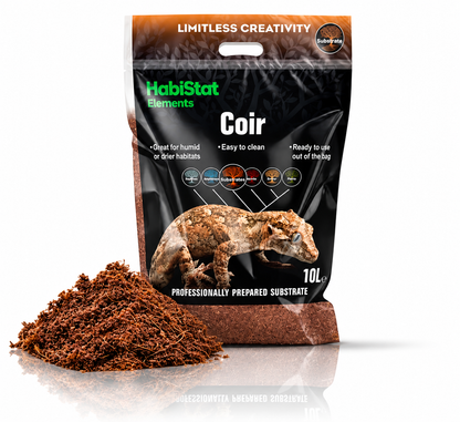 HabiStat Coir Substrate 10L Natural Coconut Bedding for Reptiles