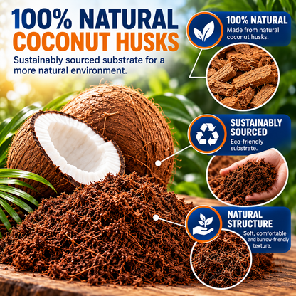 HabiStat Coir Substrate 10L Natural Coconut Bedding for Reptiles