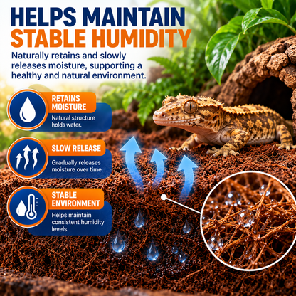 HabiStat Coir Substrate 10L Natural Coconut Bedding for Reptiles