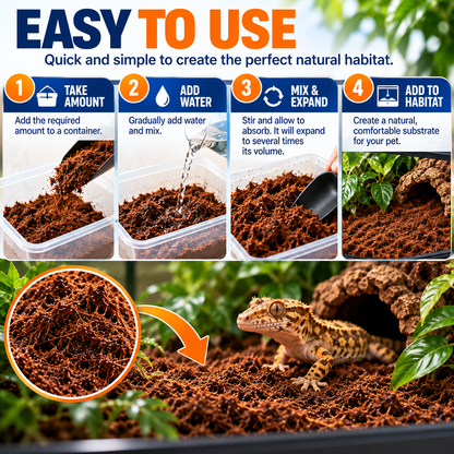 HabiStat Coir Substrate 10L Natural Coconut Bedding for Reptiles