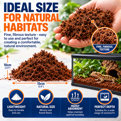 HabiStat Coir Substrate 10L Natural Coconut Bedding for Reptiles
