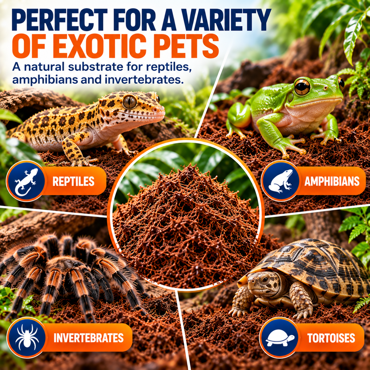 HabiStat Coir Substrate 10L Natural Coconut Bedding for Reptiles