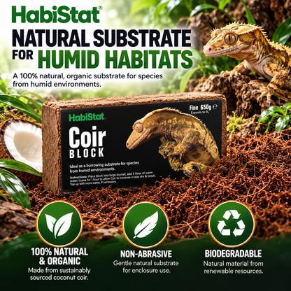 HabiStat Coir Block Fine 650g Compressed Natural Reptile Substrate Bedding