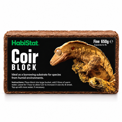 HabiStat Coir Block Fine 650g Compressed Natural Reptile Substrate Bedding