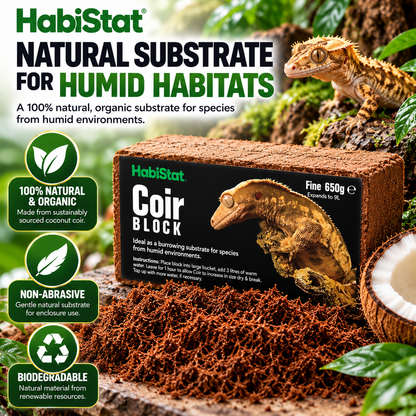 HabiStat Coir Block Fine 650g Compressed Natural Reptile Substrate Bedding