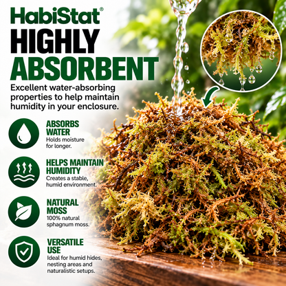 HabiStat Sphagnum Moss 1kg Natural Reptile Humidity, Hides & Egg Laying