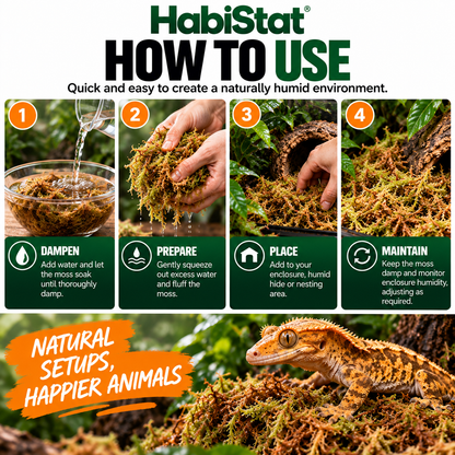 HabiStat Sphagnum Moss 1kg Natural Reptile Humidity, Hides & Egg Laying