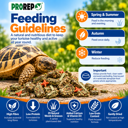 ProRep Tortoise Food High Fibre Low Protein Weeds & Grasses 250g 500g 1kg