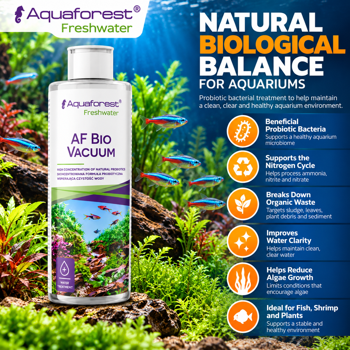 Aquaforest Bio Vacuum Probiotic Bacteria Aquarium Water Treatment 500ml