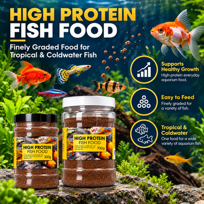 High Protein Fish Food Tropical & Coldwater Aquarium Fish Fine Grade 300g 700g