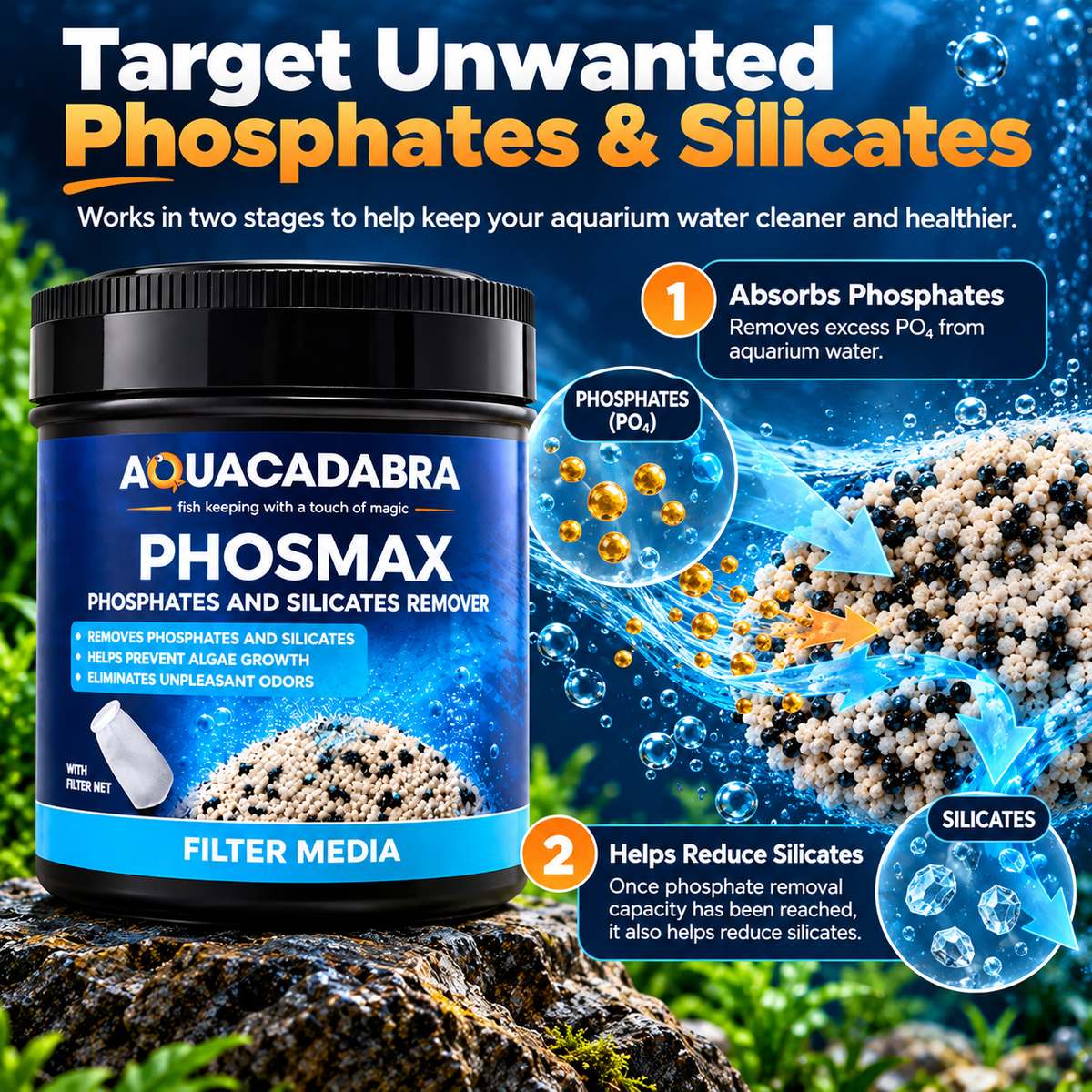Aquacadabra Phosmax Phosphate Removal Filter Media Aquarium 350g