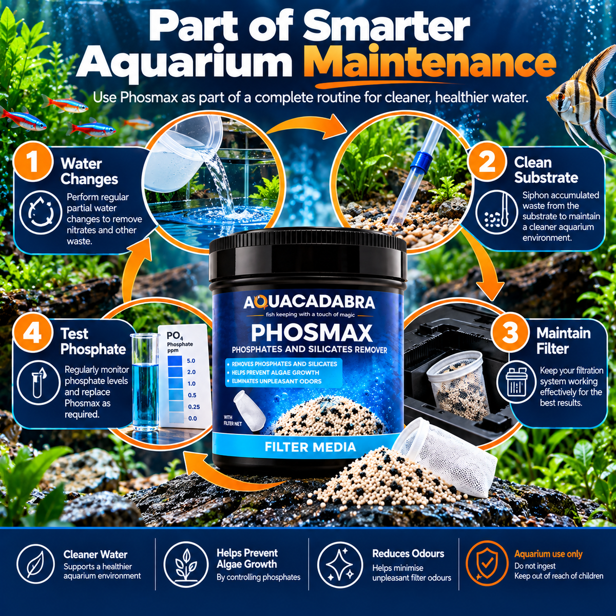 Aquacadabra Phosmax Phosphate Removal Filter Media Aquarium 350g