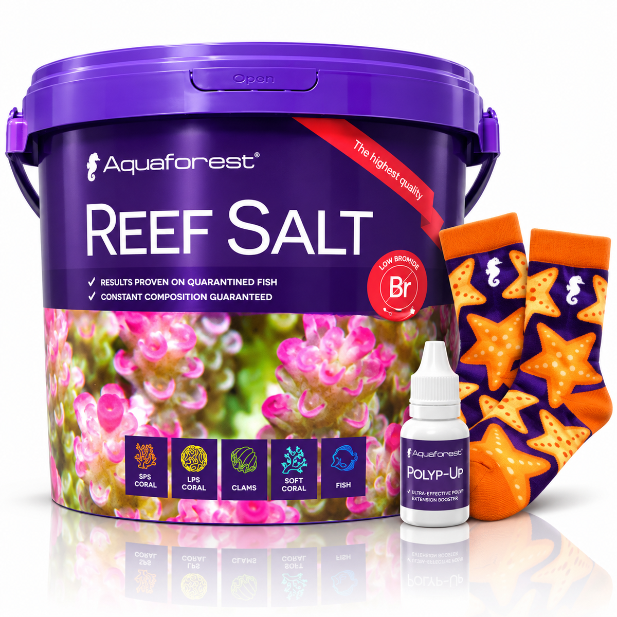 Aquaforest Reef Salt Marine Coral Aquarium + FREE Socks & Polyp-Up 50ml