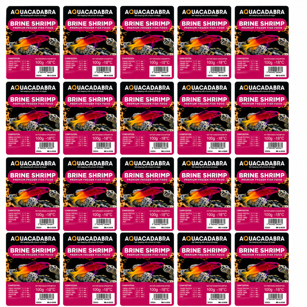 Aquacadabra Frozen Brine Shrimp 100g Fish Food Tropical Marine 5-40 Packs