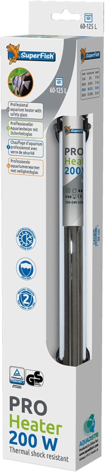 Superfish Pro Heater 200W for Aquariums sized 60-125L (35cm)
