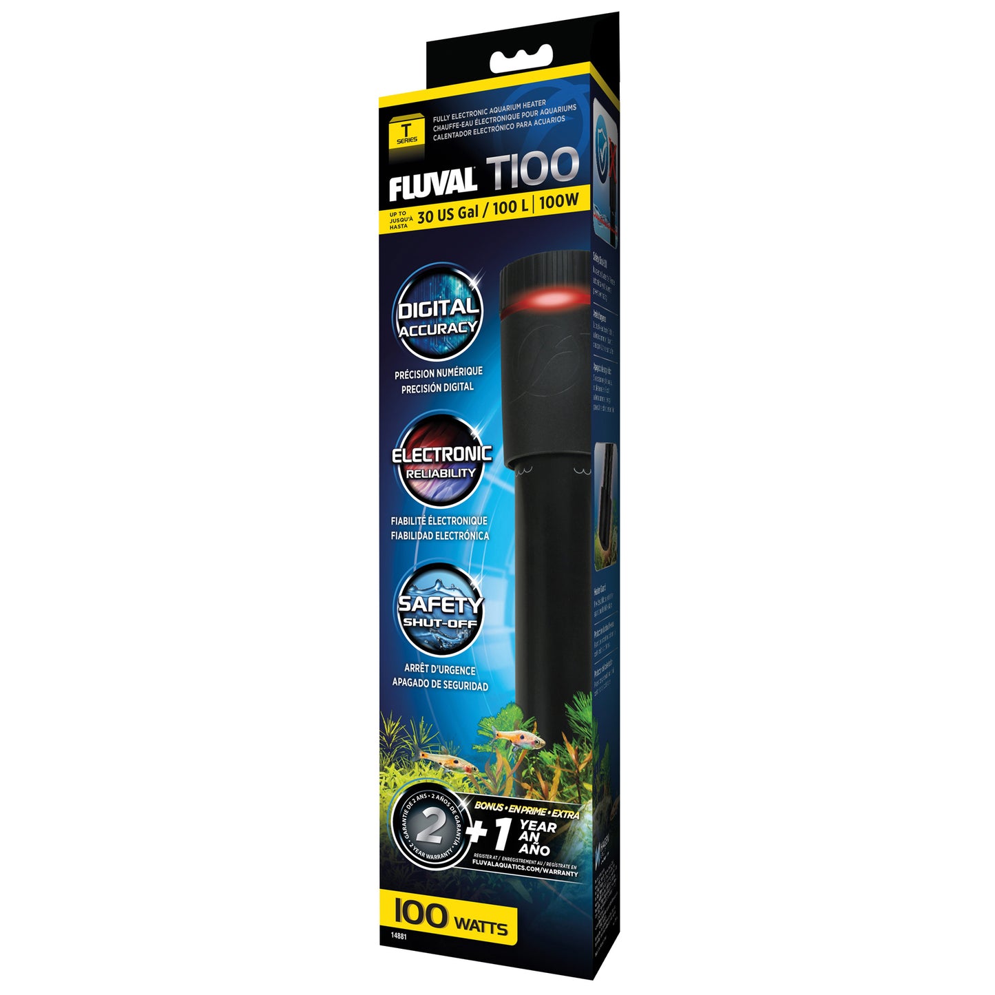 Fluval T-Series Precise Submersible Aquarium Heaters