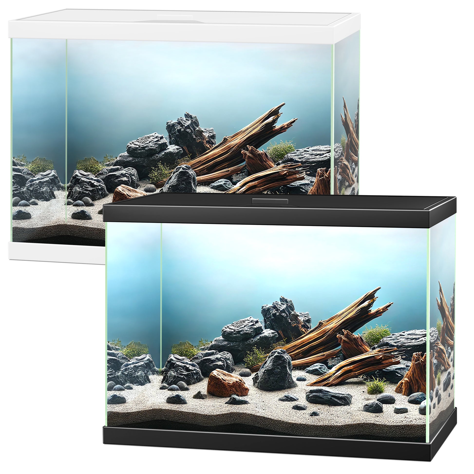 Ciano Aqua 15 Aquarium Black White 13 litre Starter Fish Tank Filter and Lid
