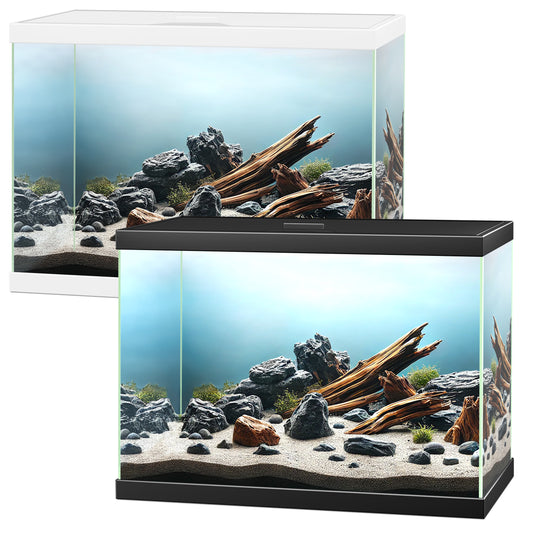 Ciano Aqua 15 Aquarium Black White 13 litre Starter Fish Tank Filter and Lid