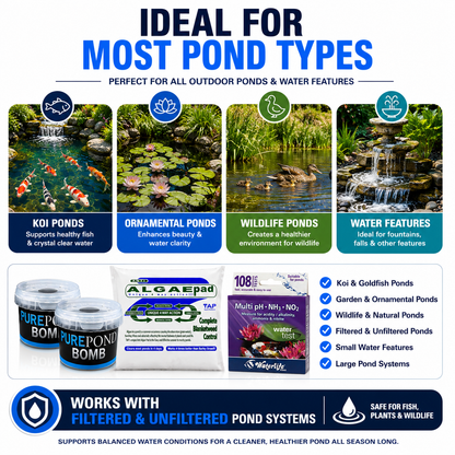 Healthy Pond Water & Algae Control Bundle for Koi and Garden Ponds