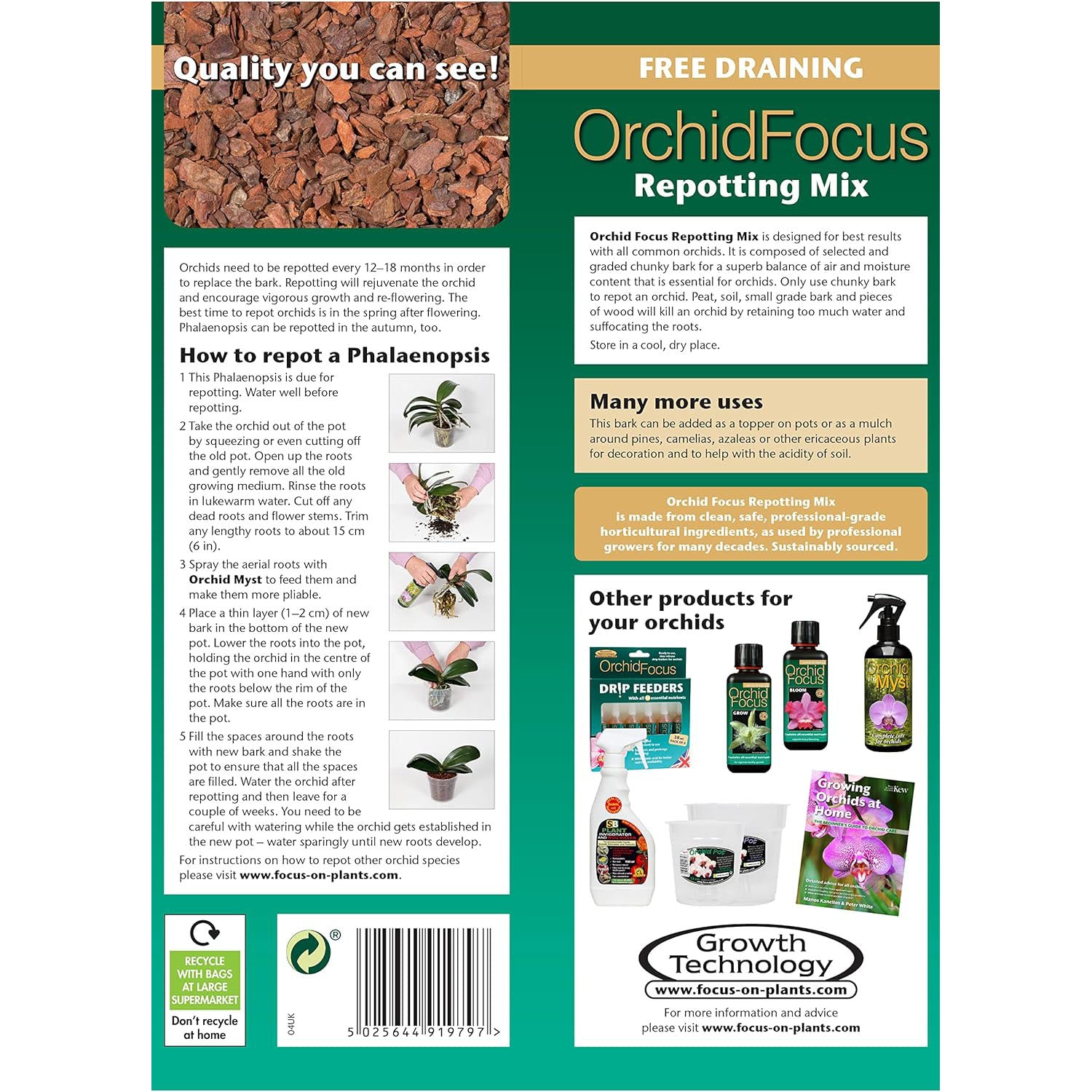 Growth Technology Orchid Focus Repotting Mix