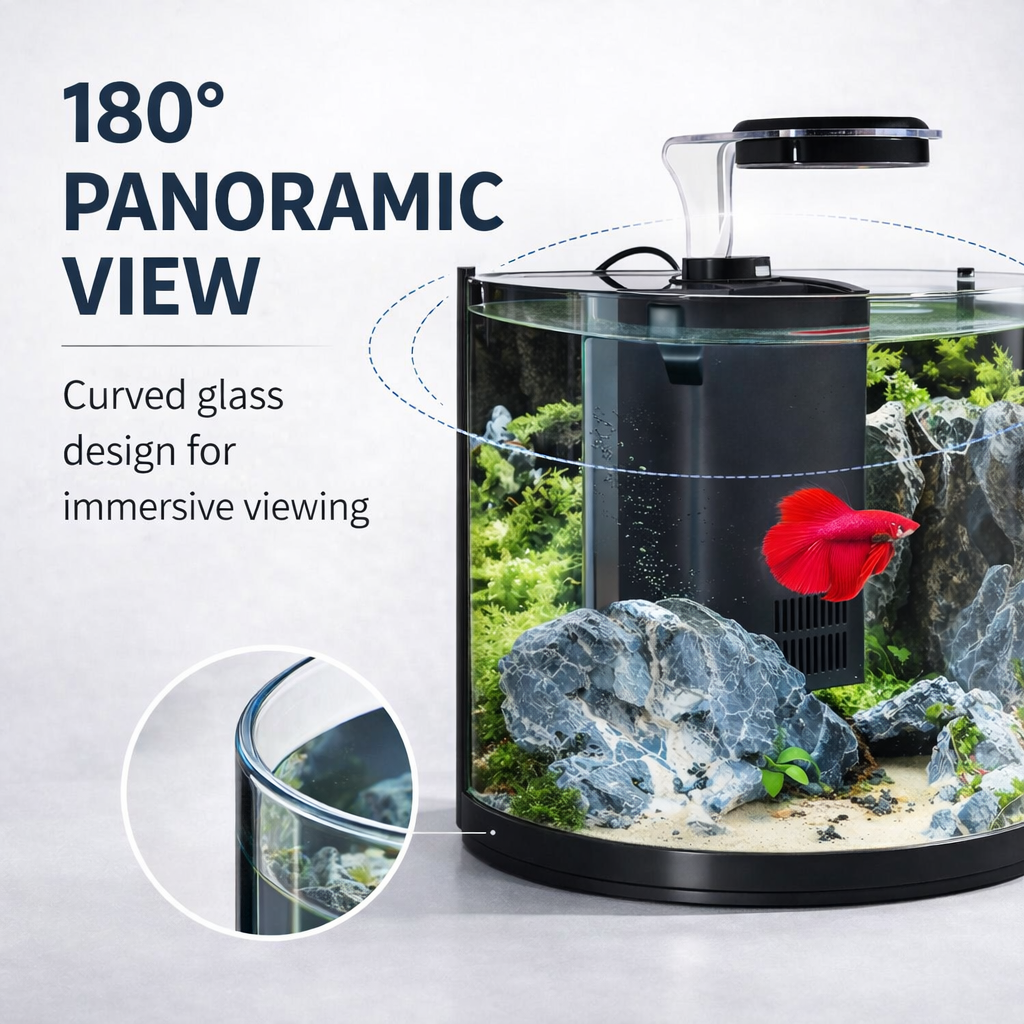 Aqua One Betta Tank BT10 Half Round Aquarium 10 Litres