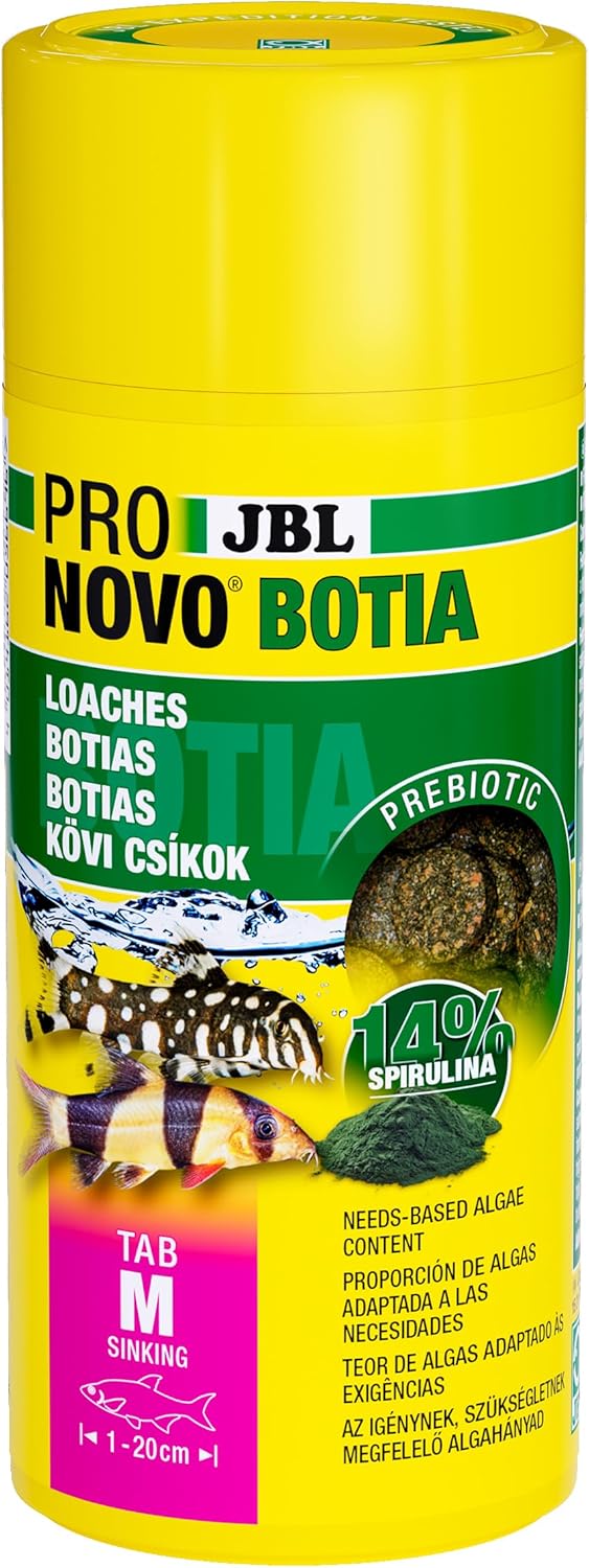 JBL Pronovo Botia Spirulina Sinking Tablets M Fish Food for All Loaches 150g