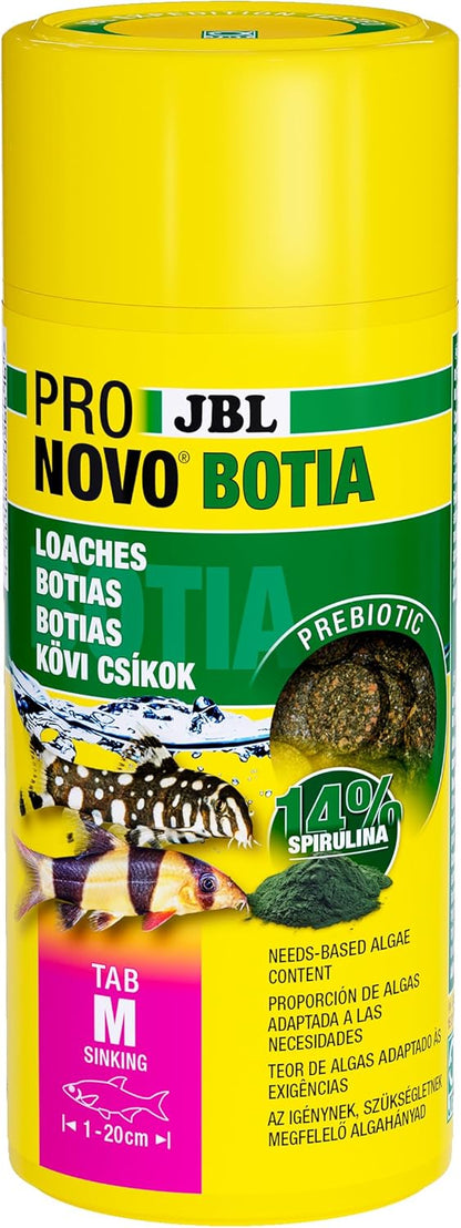 JBL Pronovo Botia Spirulina Sinking Tablets M Fish Food for All Loaches 150g