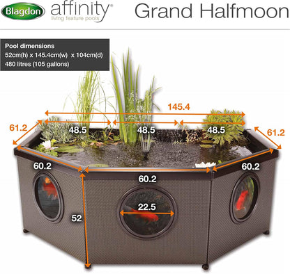 Blagdon Affinity Mocha Grand Half Moon Pool