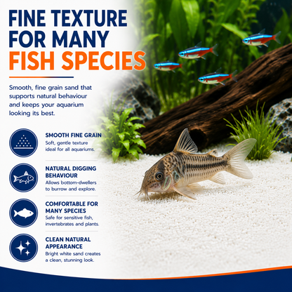 White Silica Aquarium Sand 25kg - Fish & Pond Safe
