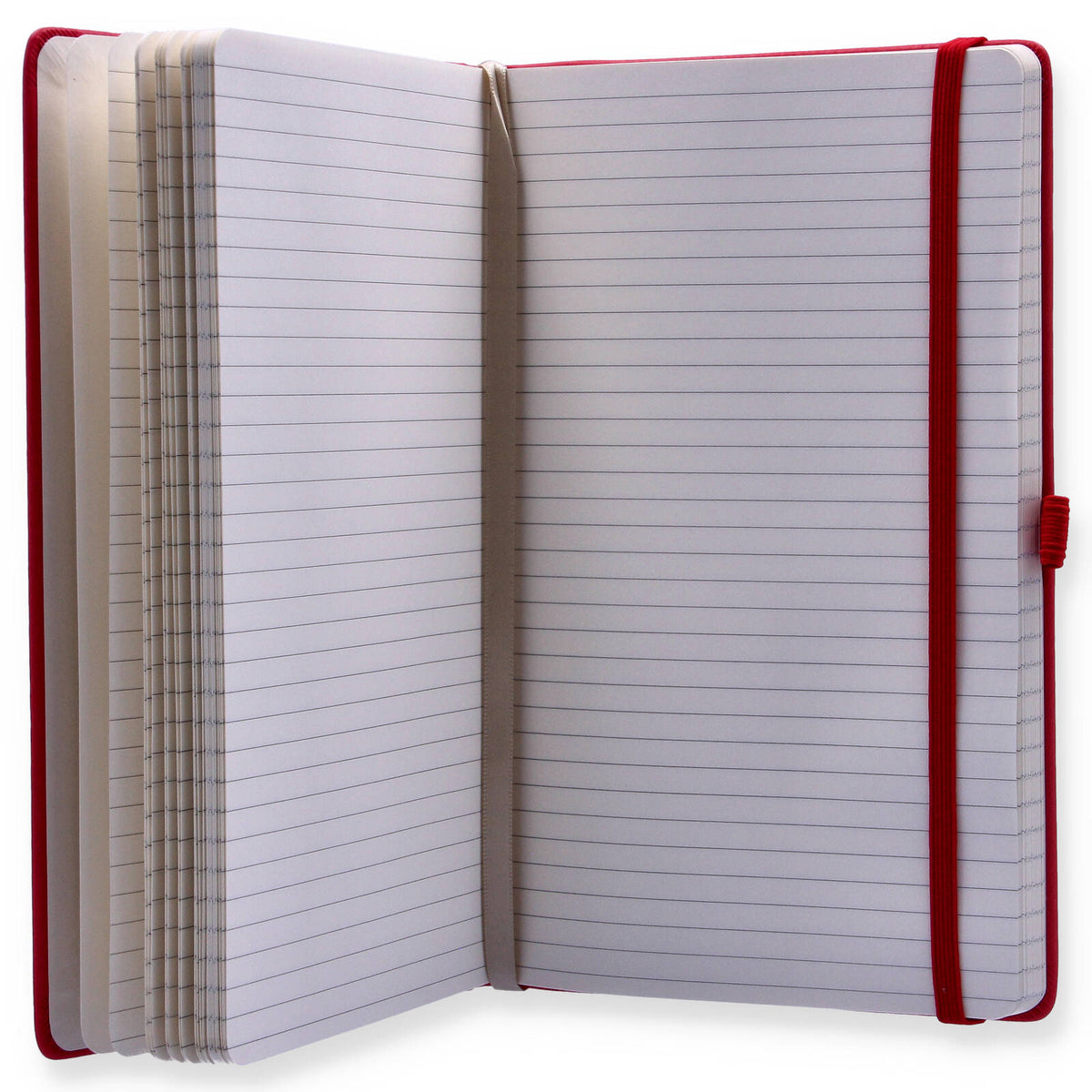 A5 Red Hardback Notebook 124 Lined Pages School Office Work Notepad