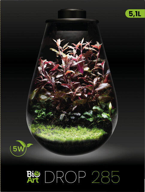 BioArt Drop 285 Black Nano Garden – 5.1L LED Plant Terrarium Dome