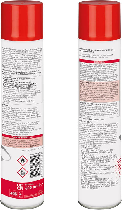 Beaphar FLEAtec Household Fast Acting Flea Treatment Insect Control Spray 600ml