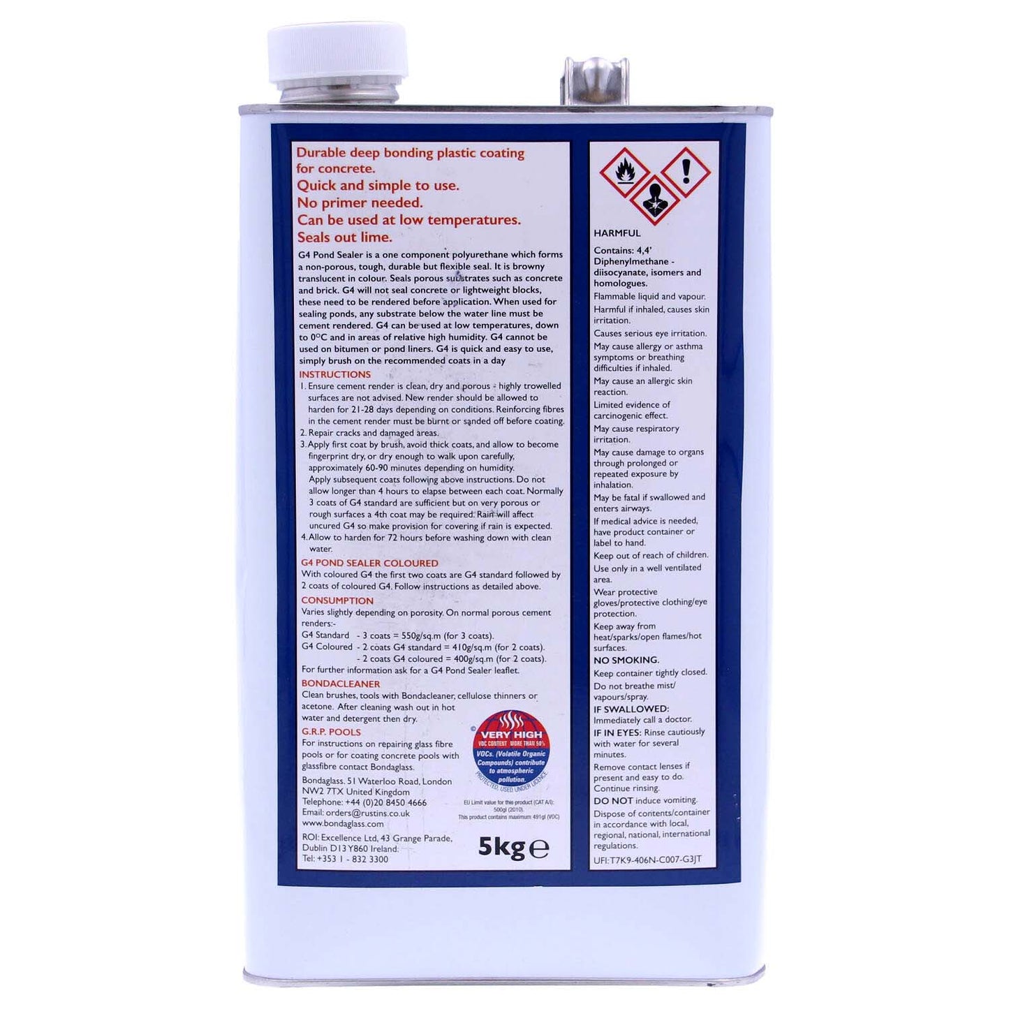 G4 Pond Paint/Sealant 5kg - Clear