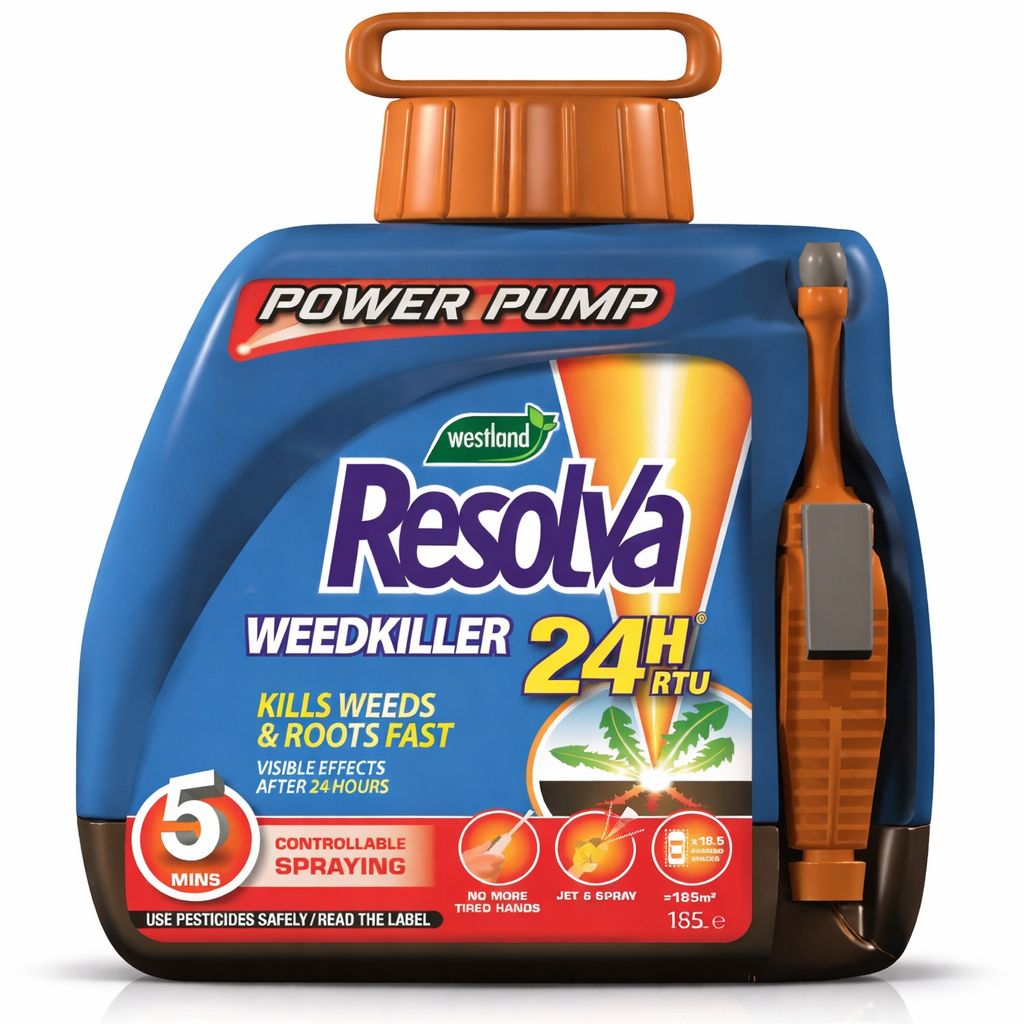 Resolva 24H Ready Use Weedkiller 5L Pump Kill Weeds Roots Borders Gravel Beds