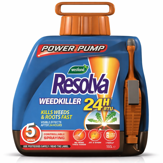 Resolva 24H Ready Use Weedkiller 5L Pump Kill Weeds Roots Borders Gravel Beds
