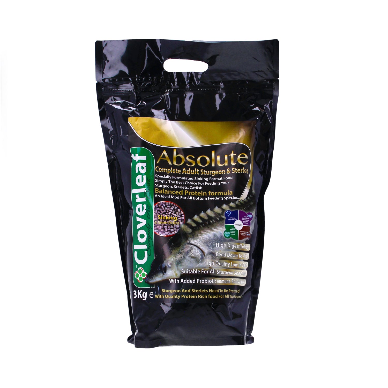 Cloverleaf Sturgeon/Sterlet Sinking Pellets - Adult