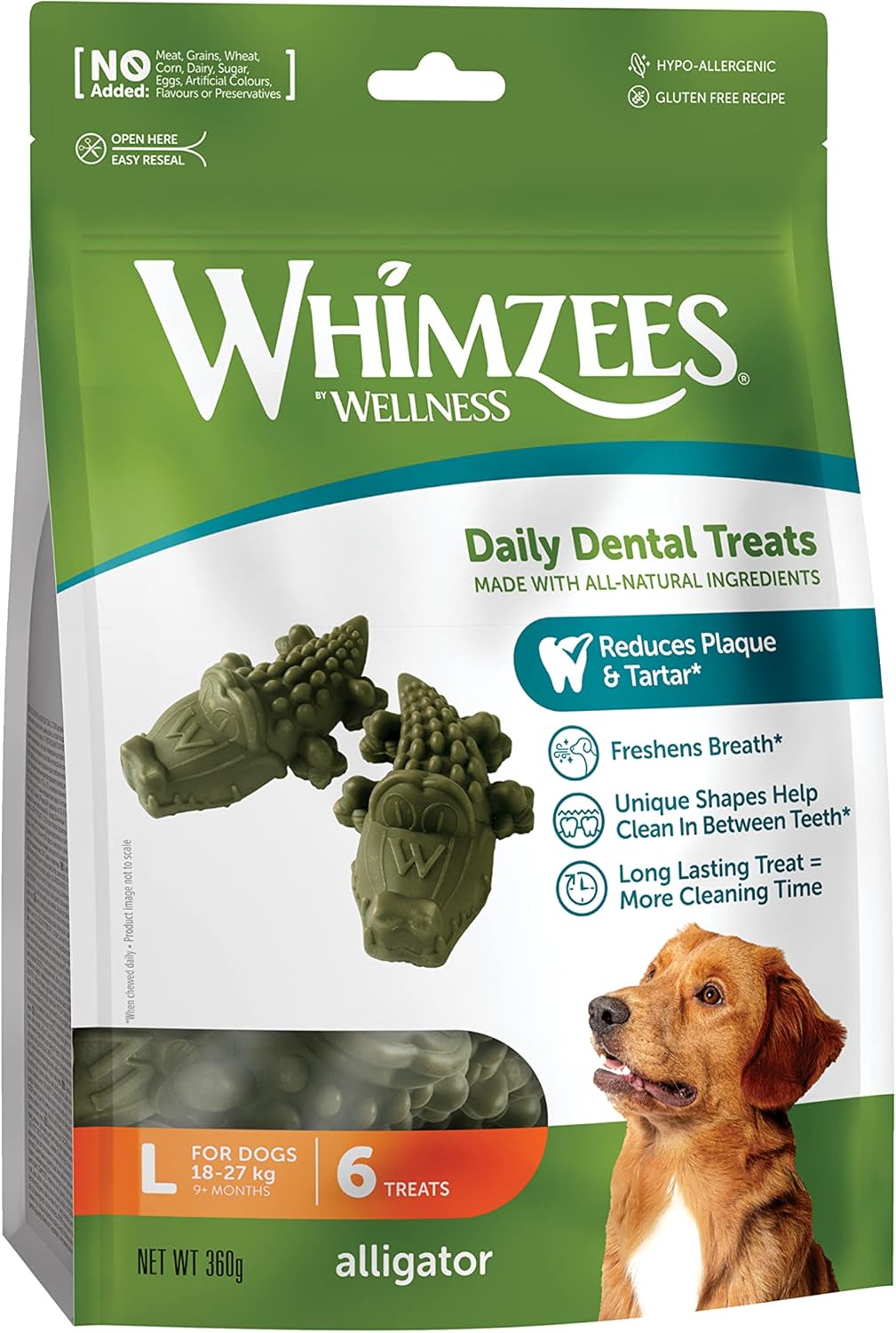 Whimzees Natural Daily Dog Dental Care Chews Treats – Multi Shapes & Sizes 