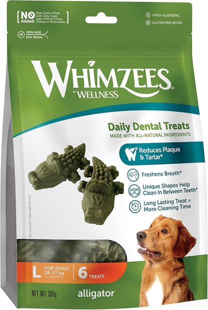 Whimzees Natural Daily Dog Dental Care Chews Treats – Multi Shapes & Sizes 