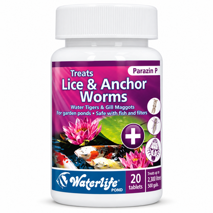 Waterlife Parazin 20 Tablets Fish Lice Anchor Worm Parasite Treatment 450L
