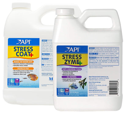 API Stress Coat & Stress Zyme 1.9L Aquarium Water Conditioner Bacteria Kit