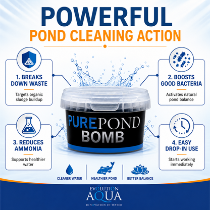 Evolution Aqua Pure Pond Bomb- Fast Acting Pond Bacteria & Waste Clarifier for Koi Ponds