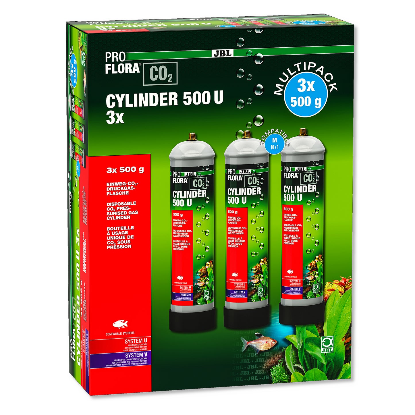 JBL PROFLORA Aquarium Fish Tank Plant CO2 Basic Set V CO2 Cylinders 500g