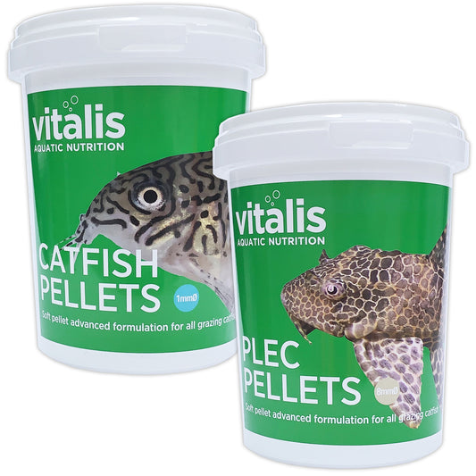 Vitalis Catfish Pellets XS 260g & Plec Pellets (8mm) 300g Twin Pack 