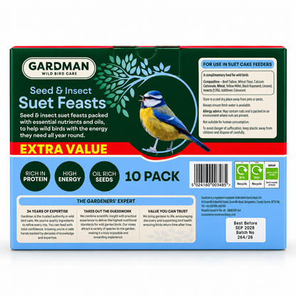 Gardman Suet Feast 10-Pack, 5 Flavours