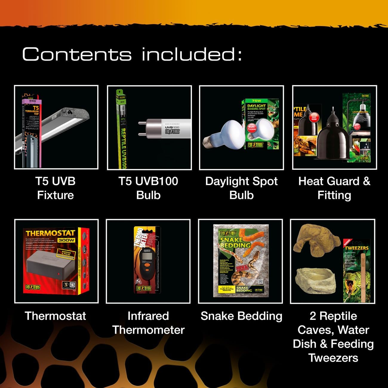 Exo Terra Snake Accessory Starter Kit with Heating, UVB Lighting & Thermostat